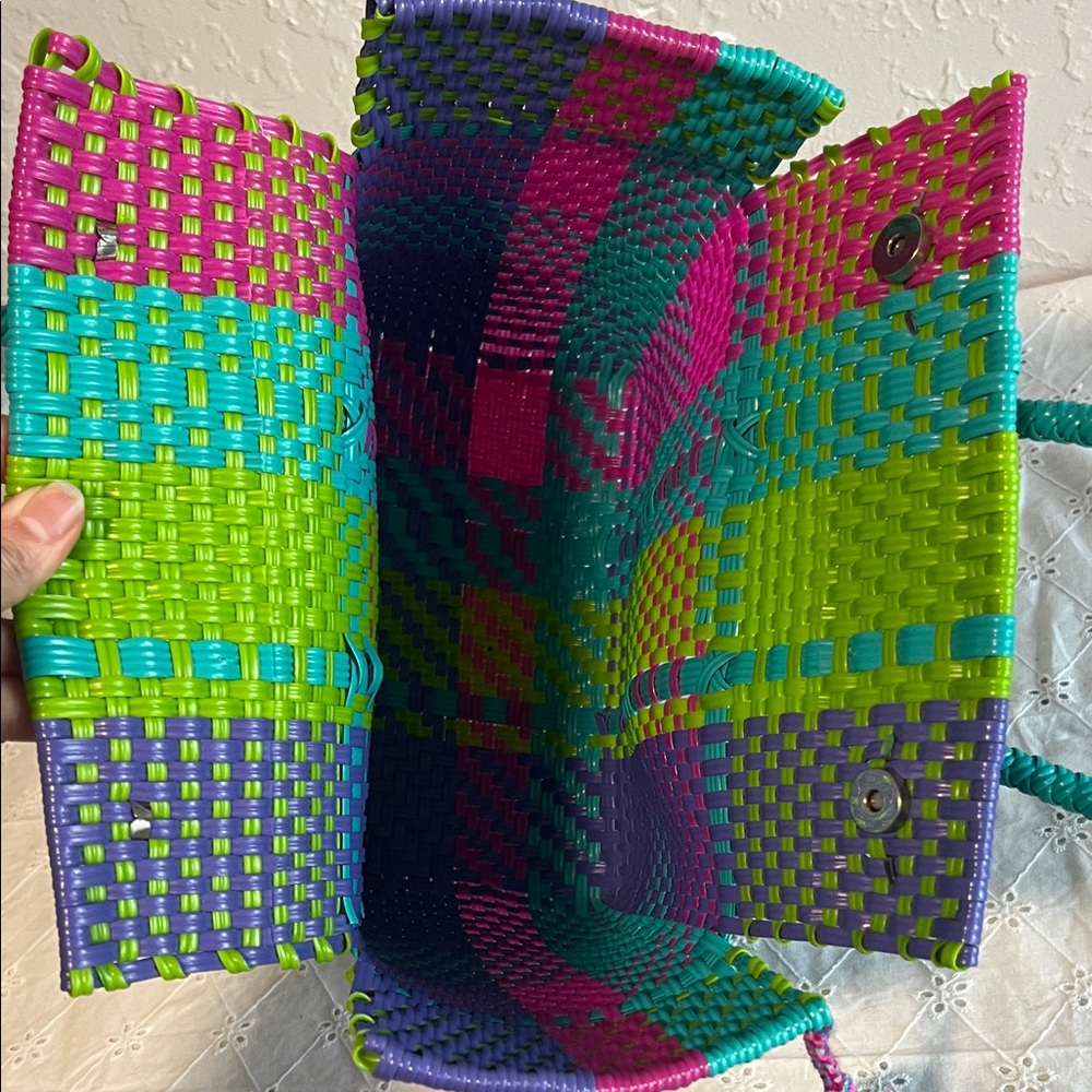 Source Unknown Multicolor Woven Tote - image 7